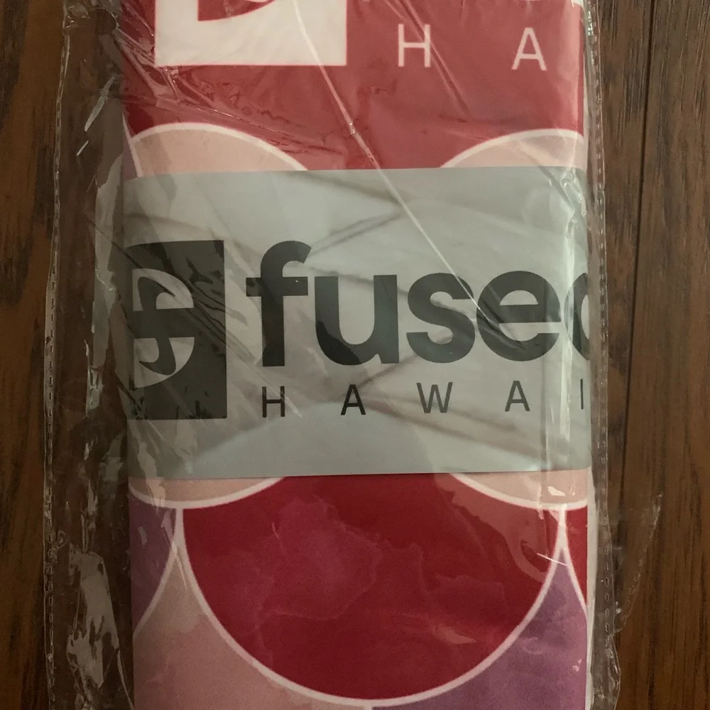 Fused Hawaii Pink Red Mermaid beach towel